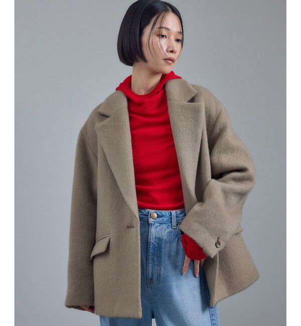 SALON adam et rope'「【WEB限定】キッドモヘヤシャギージャケット / シャギーコート」|その他|ベージュ系(28)
