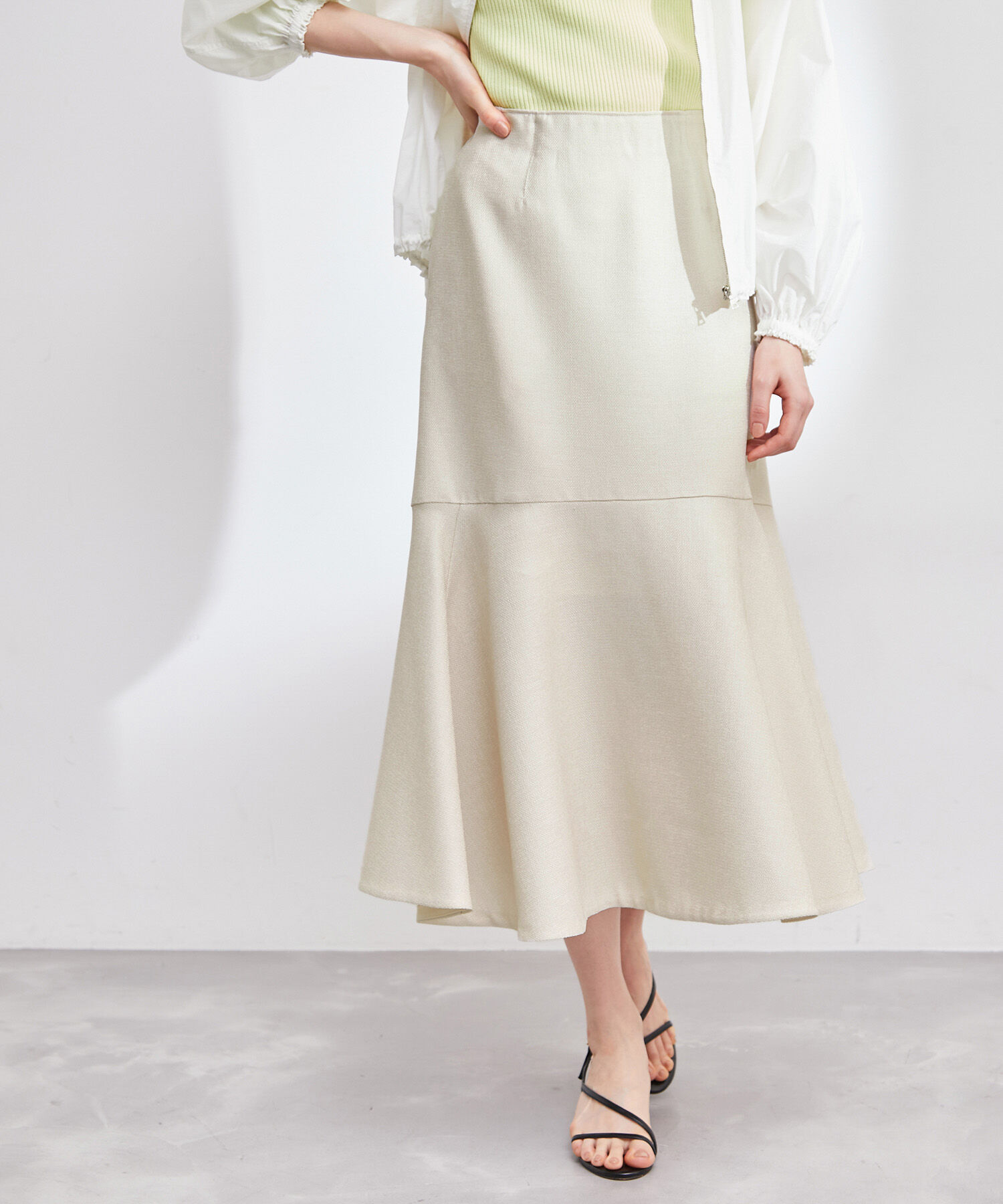 ROPE「マーメイドラインフレアースカート」|スカート|ベージュ(27)
