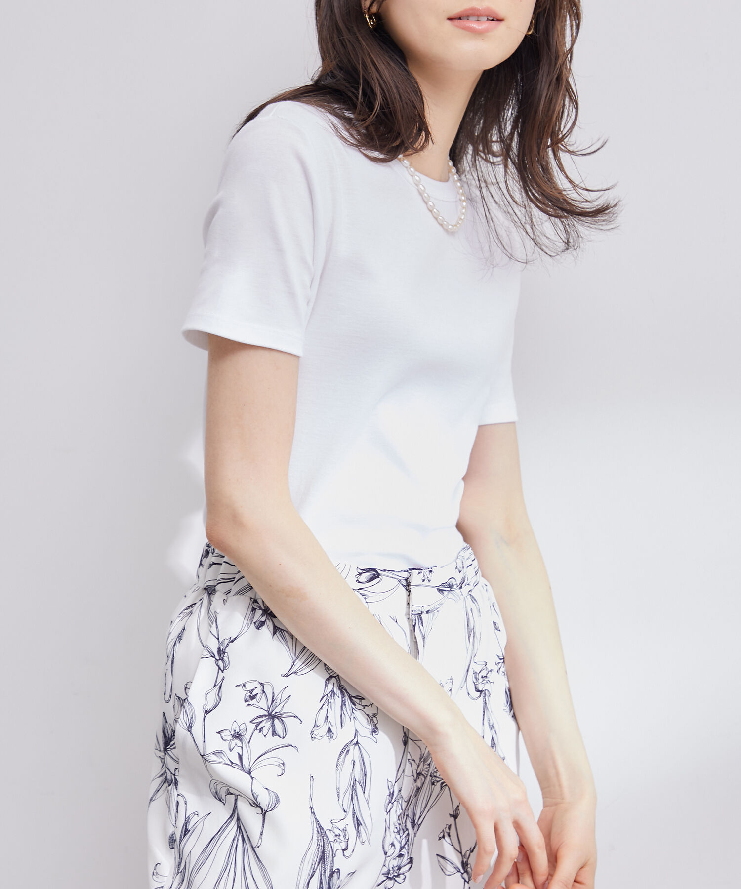 ROPE「【PETIT BATEAU（プチバトー）&times;ROPE'】ラウンドネックTEE」|Tシャツ・カットソー|ホワイト(10)