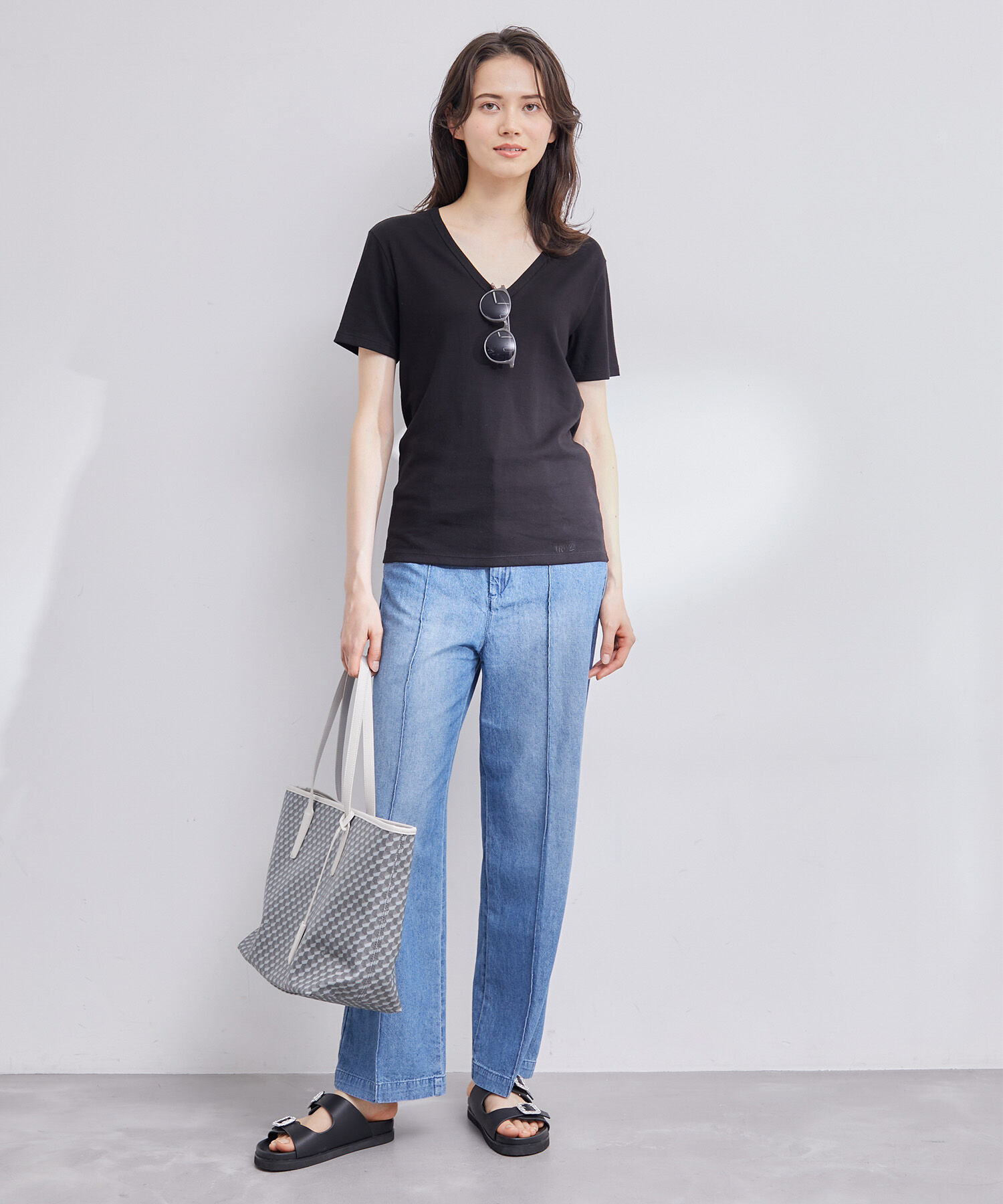 ROPE「【PETIT BATEAU（プチバトー）&times;ROPE'】VネックTEE」|Tシャツ・カットソー|