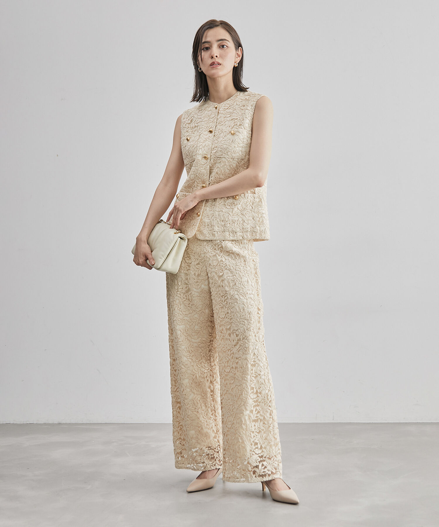 ROPE「リバーレースベスト/セットアップ対応」|ベスト・ジレ|