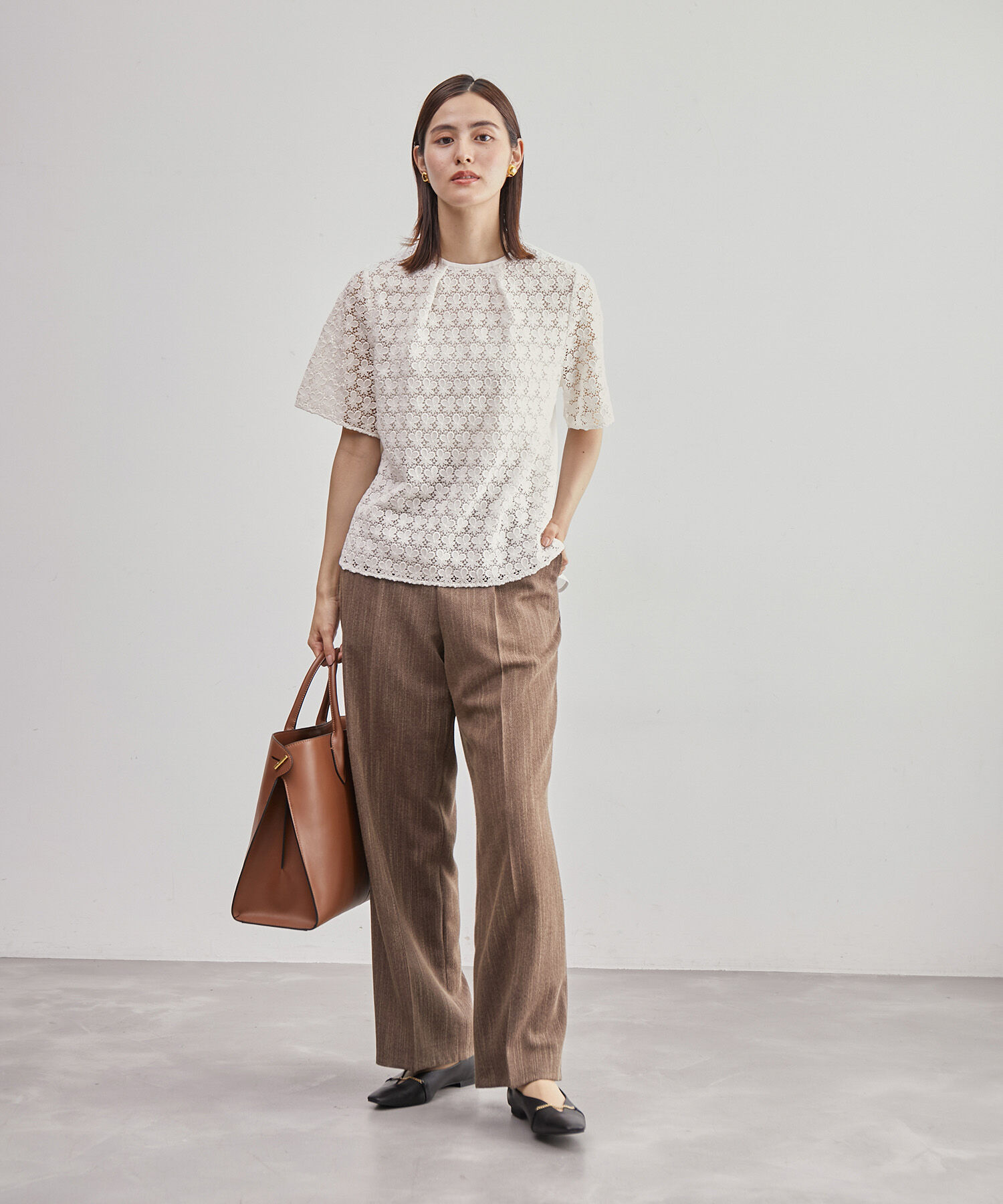 ROPE「フロントタックレースブラウス/セットアップ可能」|シャツ・ブラウス|