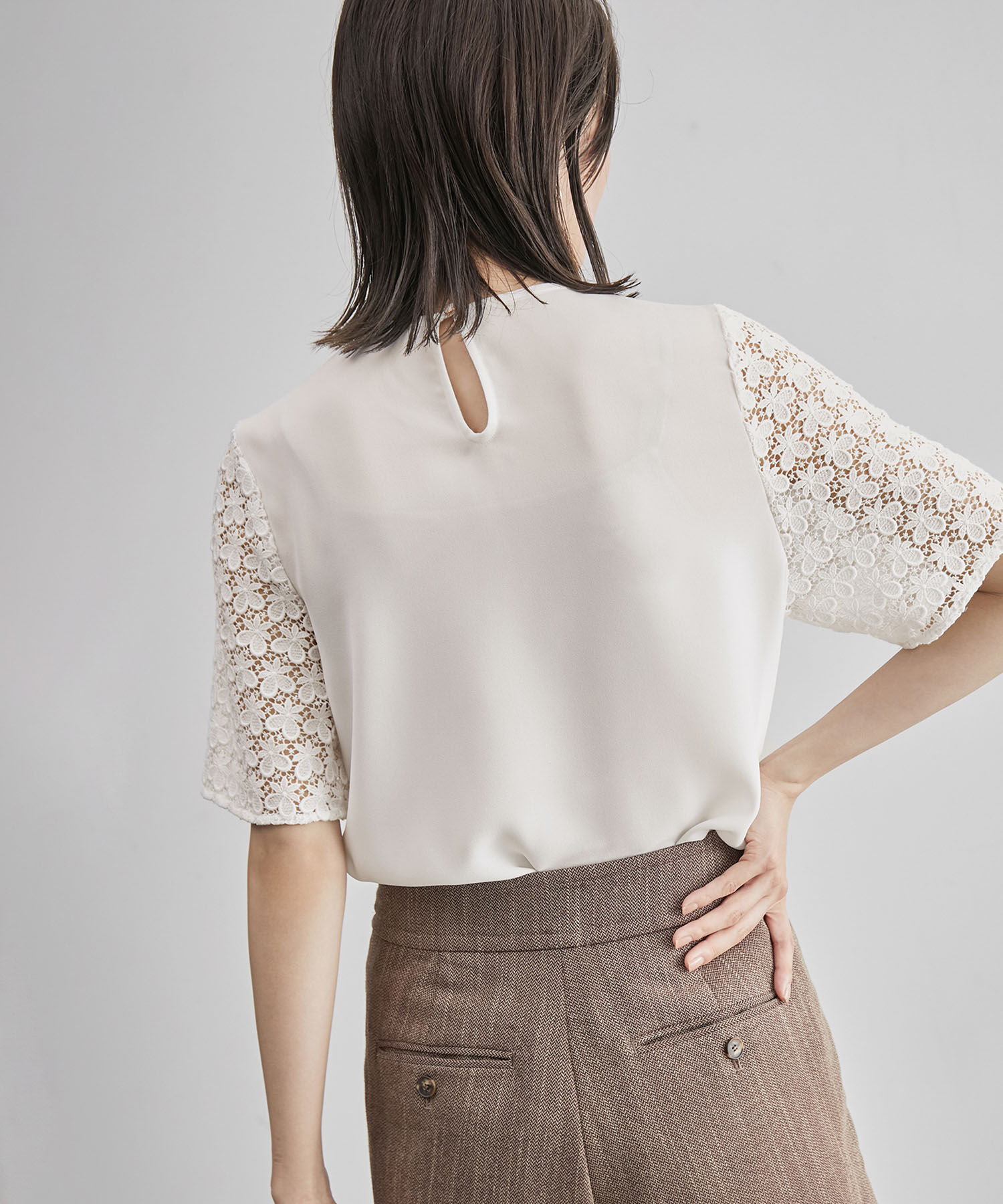 ROPE「フロントタックレースブラウス/セットアップ可能」|シャツ・ブラウス|