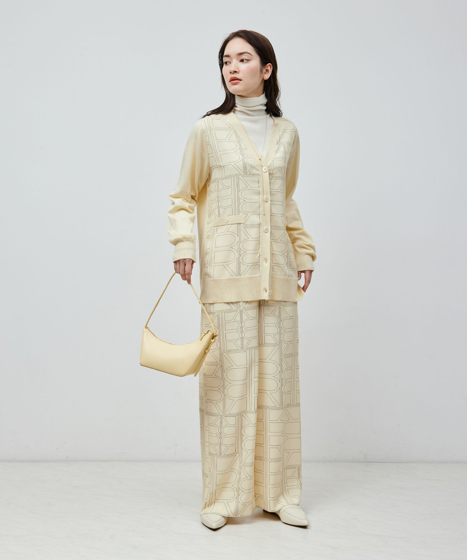 ROPE「【雑誌掲載】モノグラムプリントドッキングカーディガン【セットアップ対応】」|カーディガン|