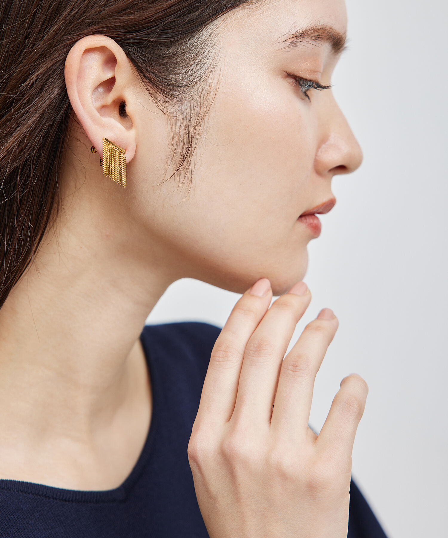 ROPE'「チェーンフリンジイヤリング【メディア掲載】」|イヤリング|