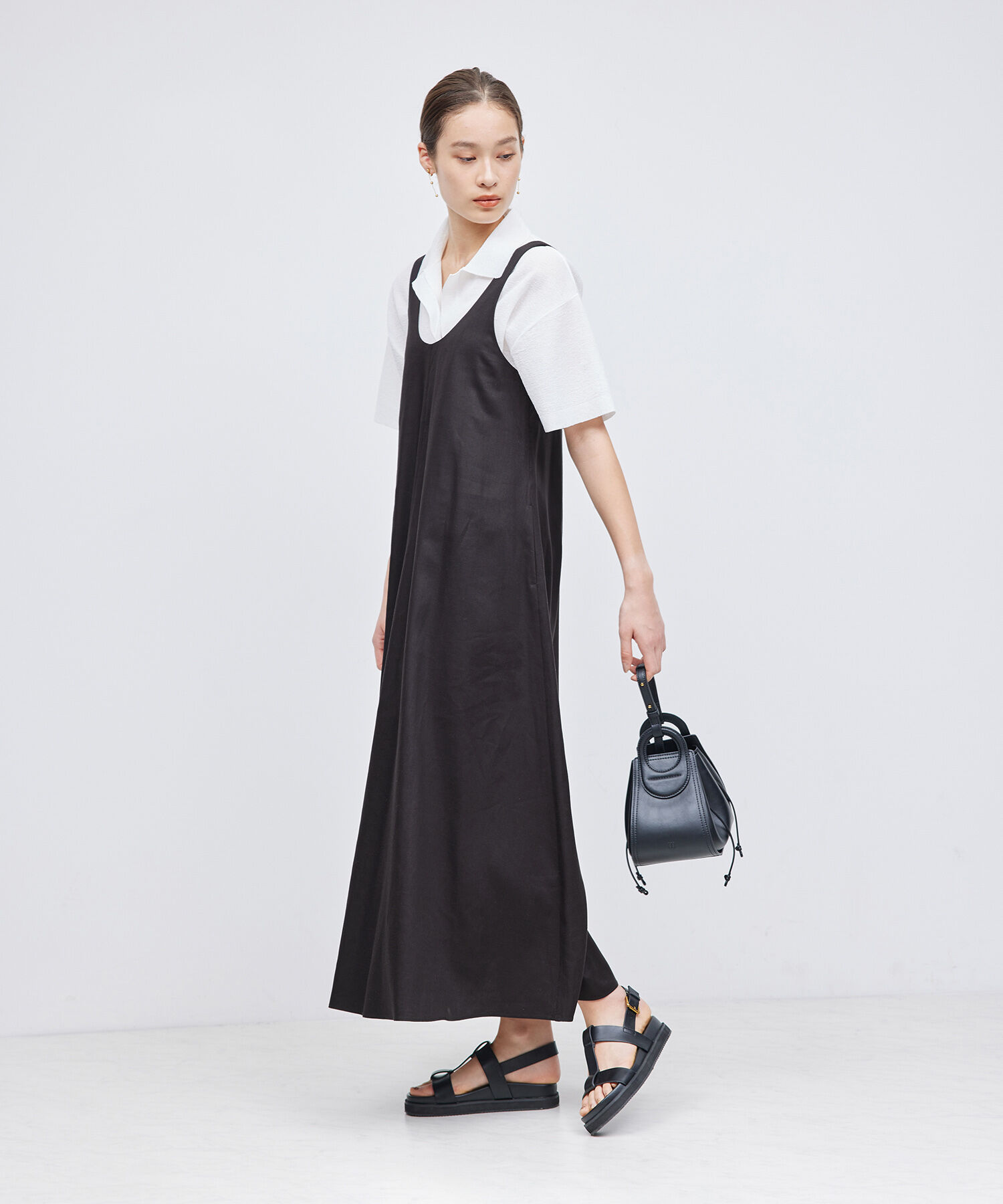 ROPE「レーヨンリネンフレアワンピース」|ワンピース|