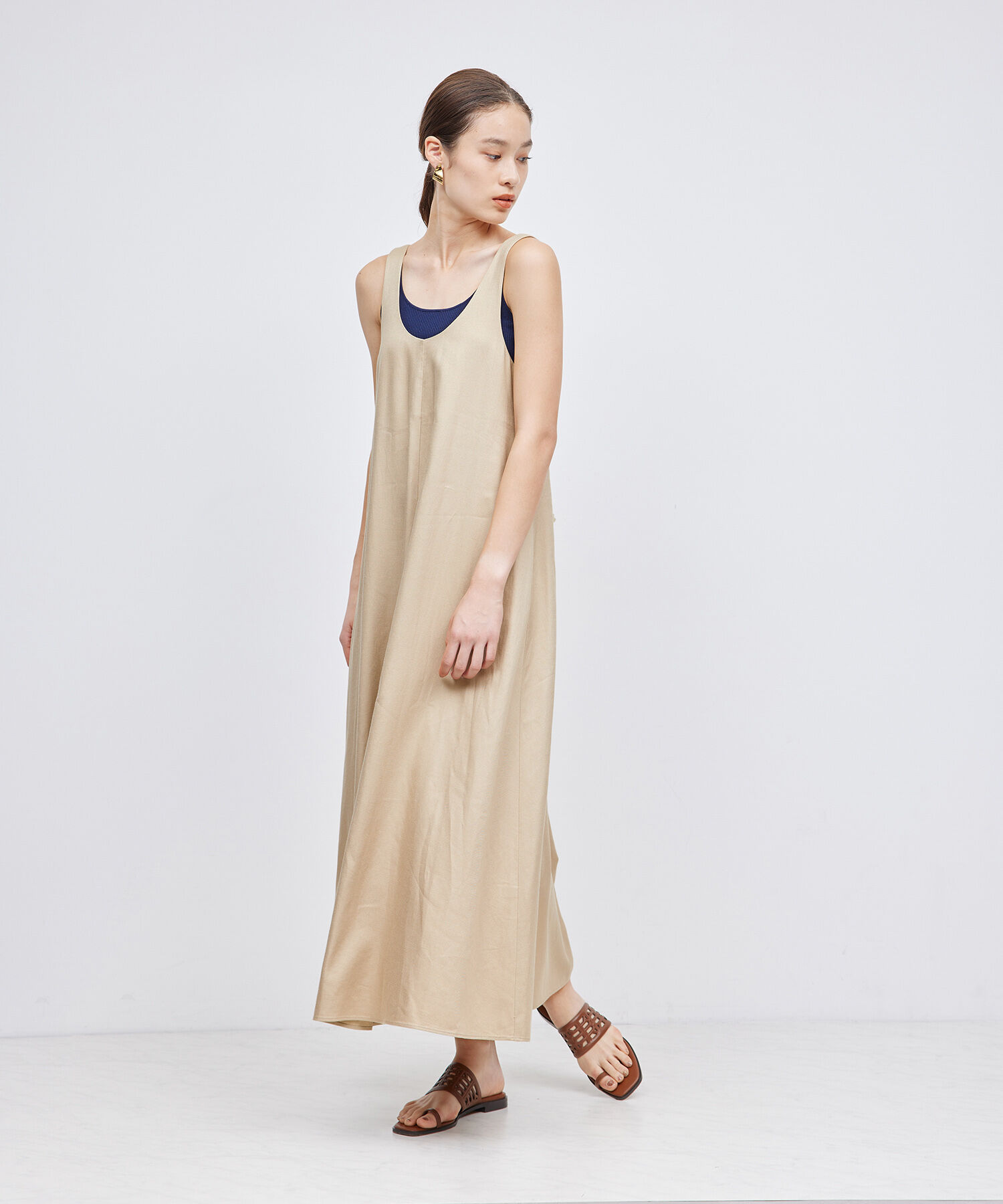 ROPE「レーヨンリネンフレアワンピース」|ワンピース|