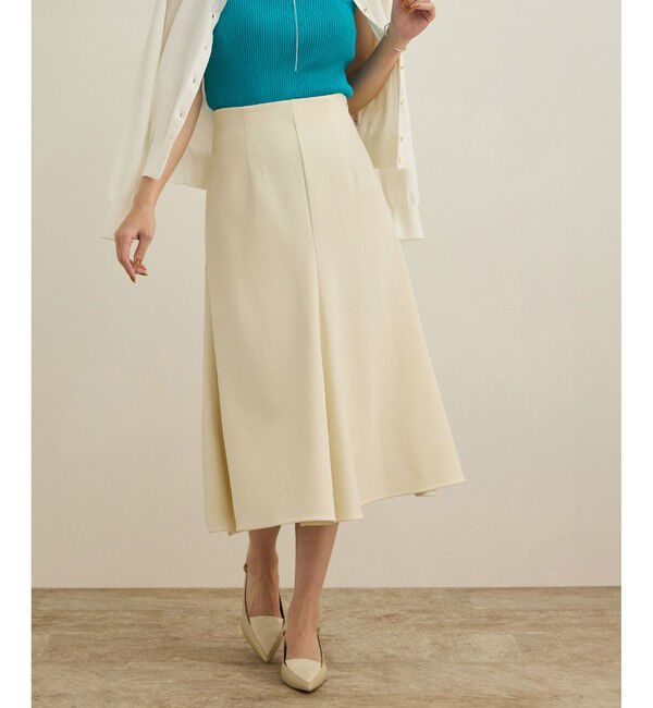 ROPE「【洗える】ジャガードニットスカート（梨地スカート）/セットアップ対応」|スカート|ベージュ