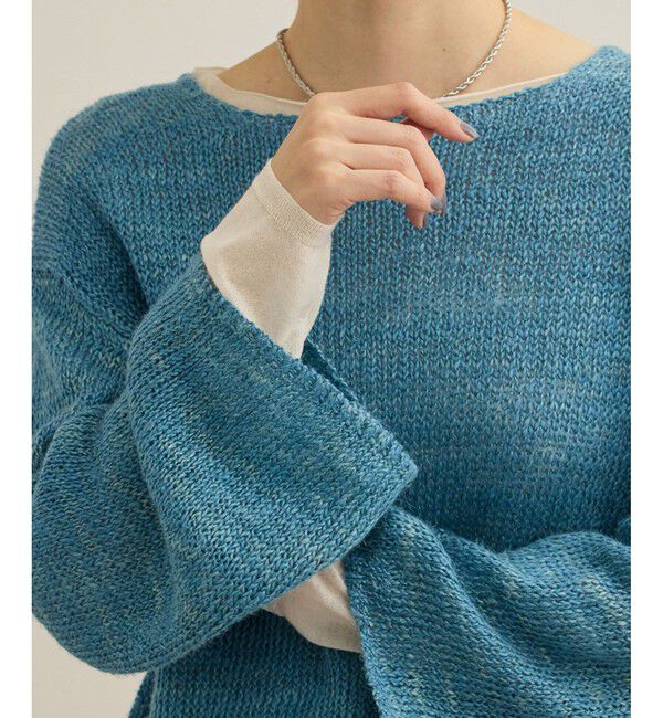ROPE「【洗える】スラブリネン ボートネックプルオーバー」|ニット・セーター|