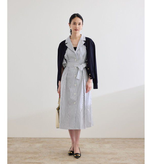 ROPE「【洗える】シャツワンピース（無地・ストライプ）」|ワンピース|