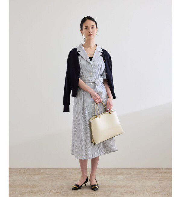 ROPE「【洗える】シャツワンピース（無地・ストライプ）」|ワンピース|