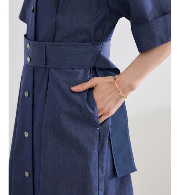 ROPE「【洗える】シャツワンピース（無地・ストライプ）」|ワンピース|