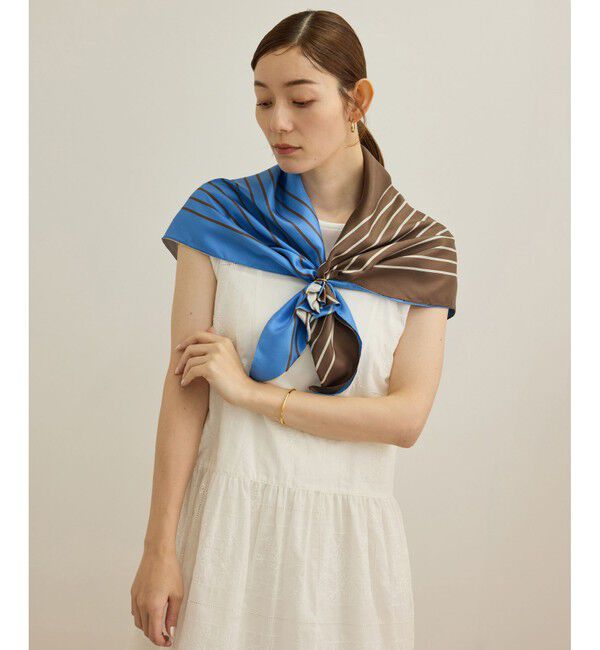 ROPE「ストライプパターンシルクスカーフ」|バンダナ・スカーフ|