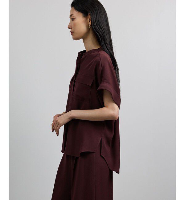 ROPE「【洗える・カセット服】バックサテンフラップブラウス/お仕事・通勤・セットアップ対応【ドラマ着用】」|シャツ・ブラウス|