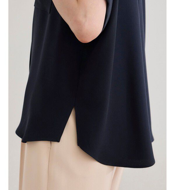 ROPE「【洗える・カセット服】バックサテンフラップブラウス/お仕事・通勤・セットアップ対応【ドラマ着用】」|シャツ・ブラウス|