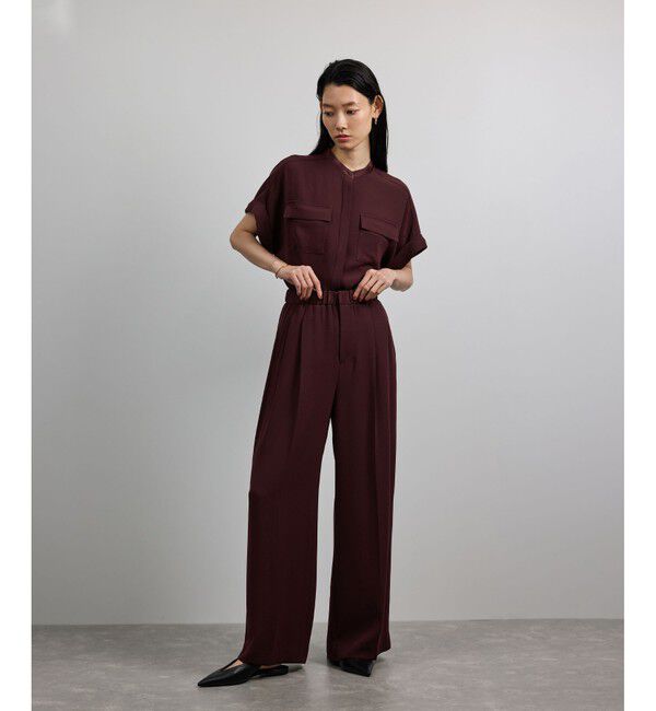 ROPE「【洗える・カセット服】バックサテンフラップブラウス/お仕事・通勤・セットアップ対応【ドラマ着用】」|シャツ・ブラウス|