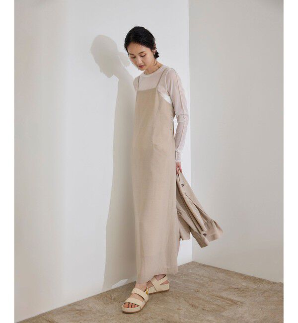 ROPE「【WEB・一部店舗限定】リネンライクキャミソールワンピース/洗える」|ワンピース|
