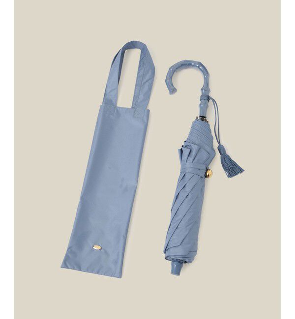 ROPE「【晴雨兼用・高機能】２段式開閉 折りたたみバンブーパラソル【UVカット/遮光・遮熱・防水効果】」|傘|