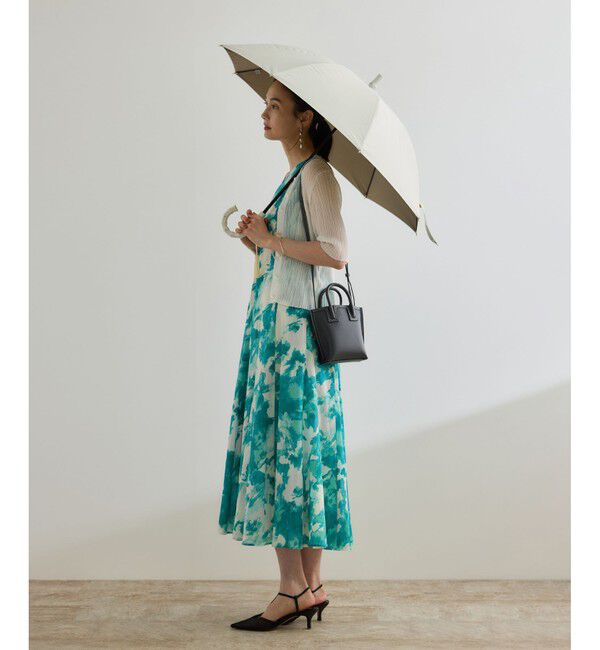 ROPE「【晴雨兼用・高機能】スライド式 ショートバンブーパラソル【UVカット/遮光・遮熱・防水効果】」|傘|