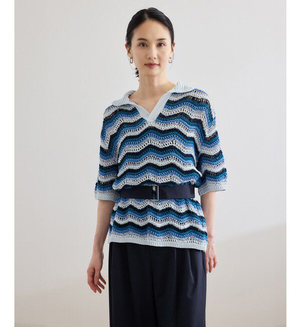 ROPE「【COOHEM（コーヘン）】ZIGZAG SUKASHI KNIT PULLOVER【WEB・一部店舗限定】【一部別注カラー】/洗える」|ポロシャツ|
