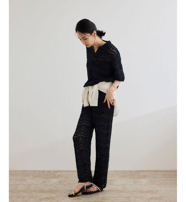 ROPE「【COOHEM（コーヘン）】ZIGZAG SUKASHI KNIT PULLOVER【WEB・一部店舗限定】【一部別注カラー】/洗える」|ポロシャツ|