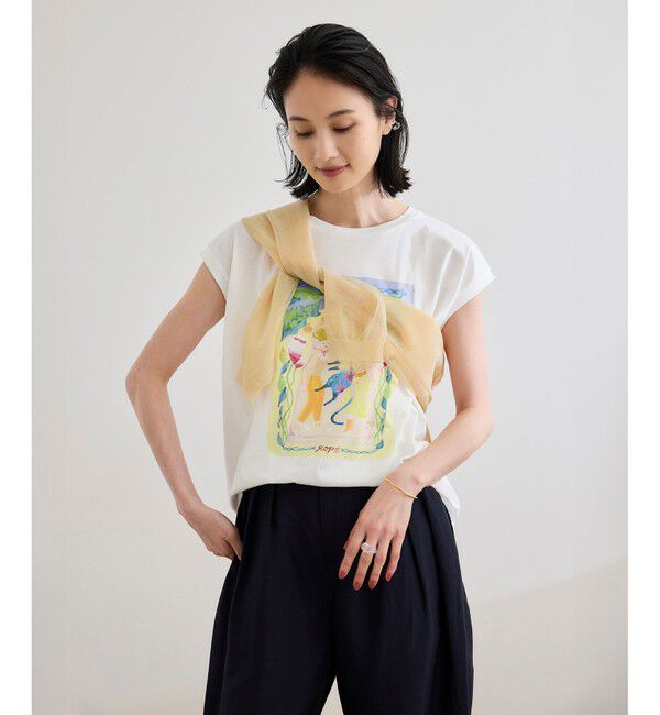 ROPE「【Kei Nagayama for ROPE'】プリント ノースリーブTEE【接触冷感・洗濯耐久あり】」|Tシャツ・カットソー|