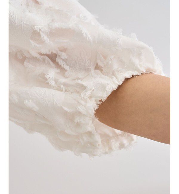 ROPE「ジャガードスリーブコンビブラウス/イージーケア」|シャツ・ブラウス|