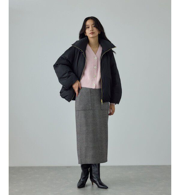 ROPE「[美人スカート]ウールレーヨンポケット付きタイトスカート(ヘリンボーン/グレンチェック)/セットアップ対応」|スカート|