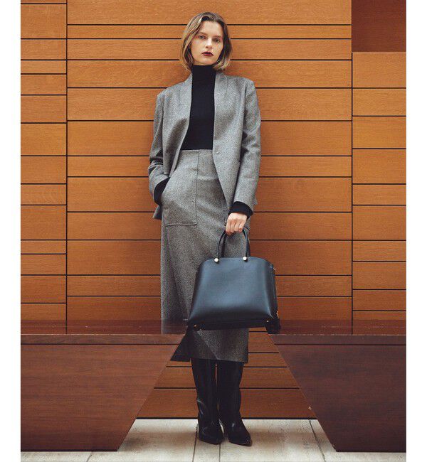 ROPE「[美人スカート]ウールレーヨンポケット付きタイトスカート(ヘリンボーン/グレンチェック)/セットアップ対応」|スカート|