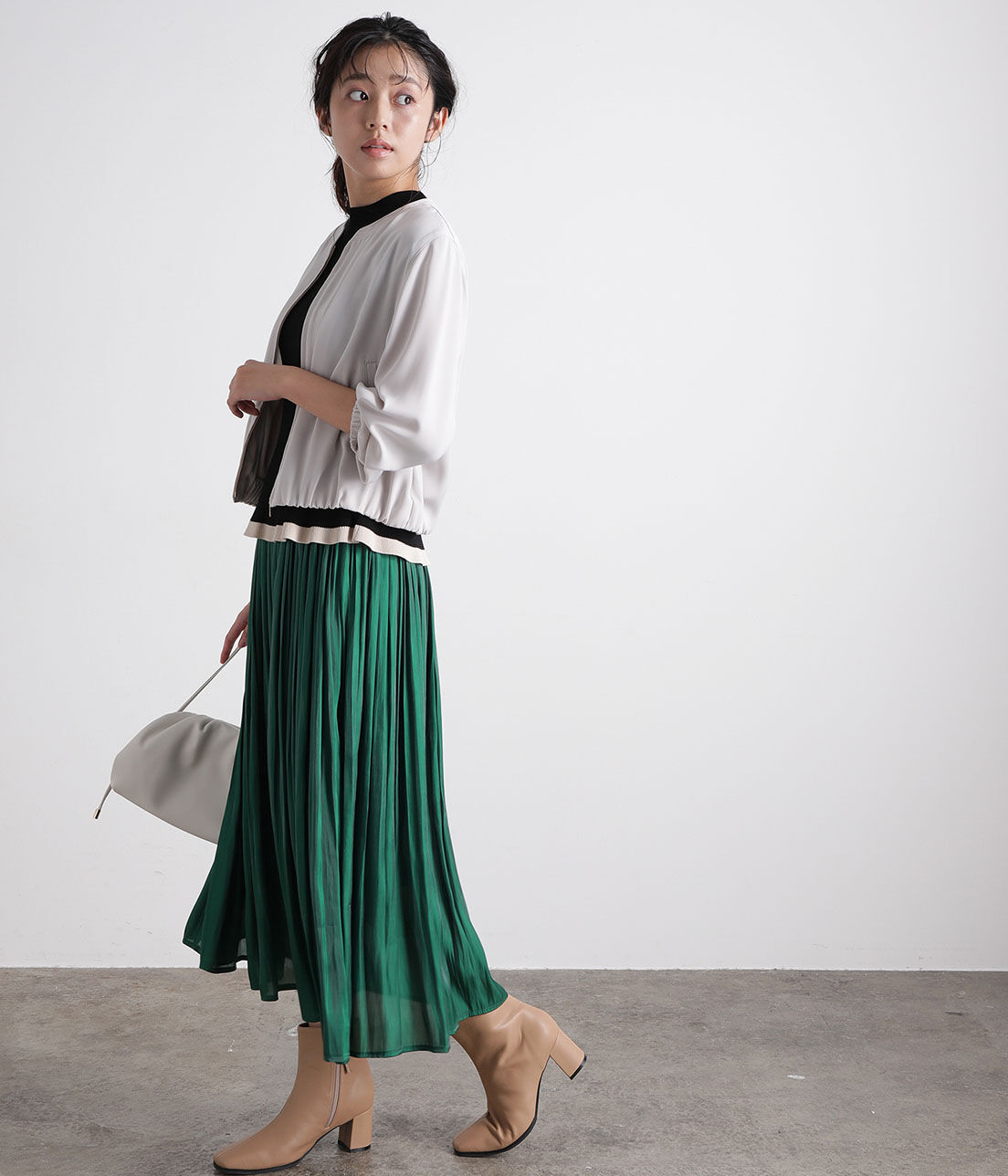 VIS「【UV CARE&COOL TOUCH】ノーカラージップブルゾン」|ブルゾン・スタジャン|