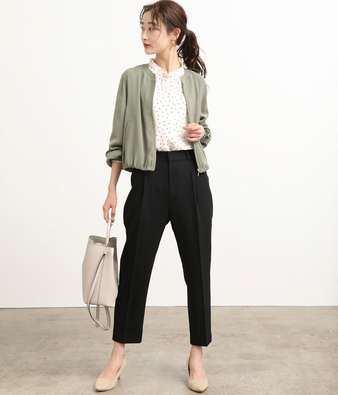 VIS「【UV CARE&COOL TOUCH】ノーカラージップブルゾン」|ブルゾン・スタジャン|