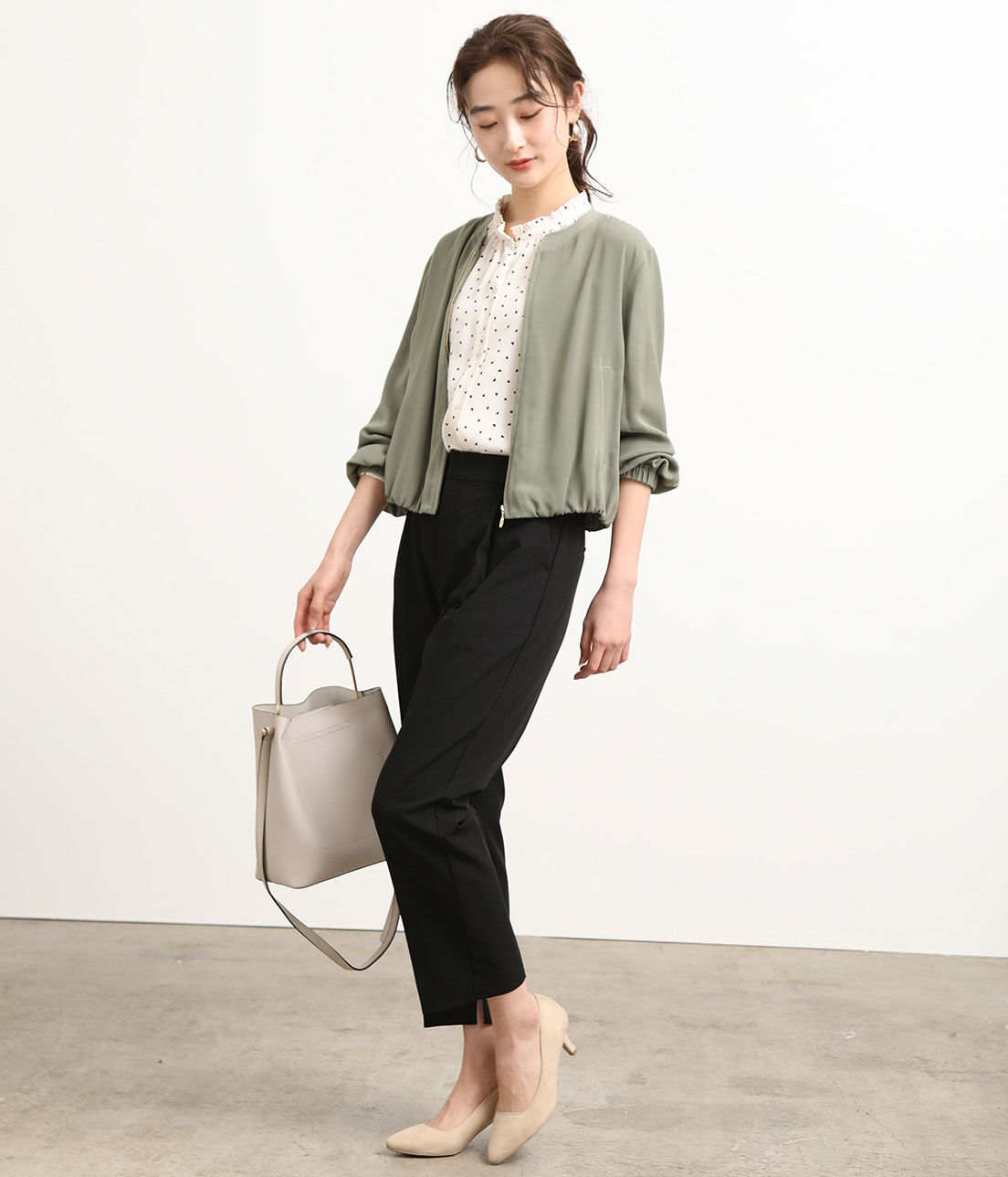 VIS「【UV CARE&COOL TOUCH】ノーカラージップブルゾン」|ブルゾン・スタジャン|