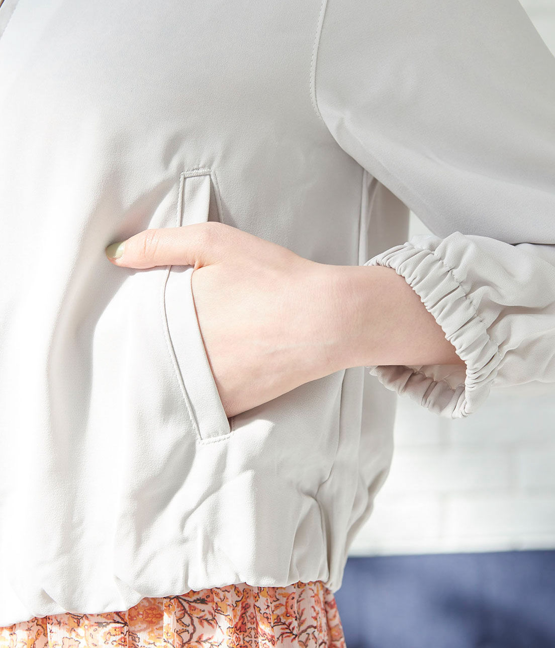 VIS「【UV CARE&COOL TOUCH】ノーカラージップブルゾン」|ブルゾン・スタジャン|