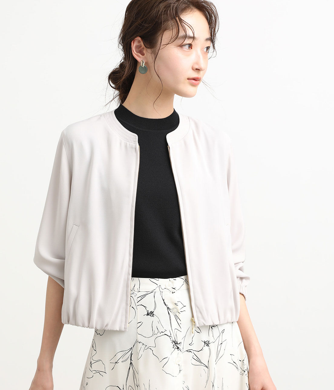 VIS「【UV CARE&COOL TOUCH】ノーカラージップブルゾン」|ブルゾン・スタジャン|