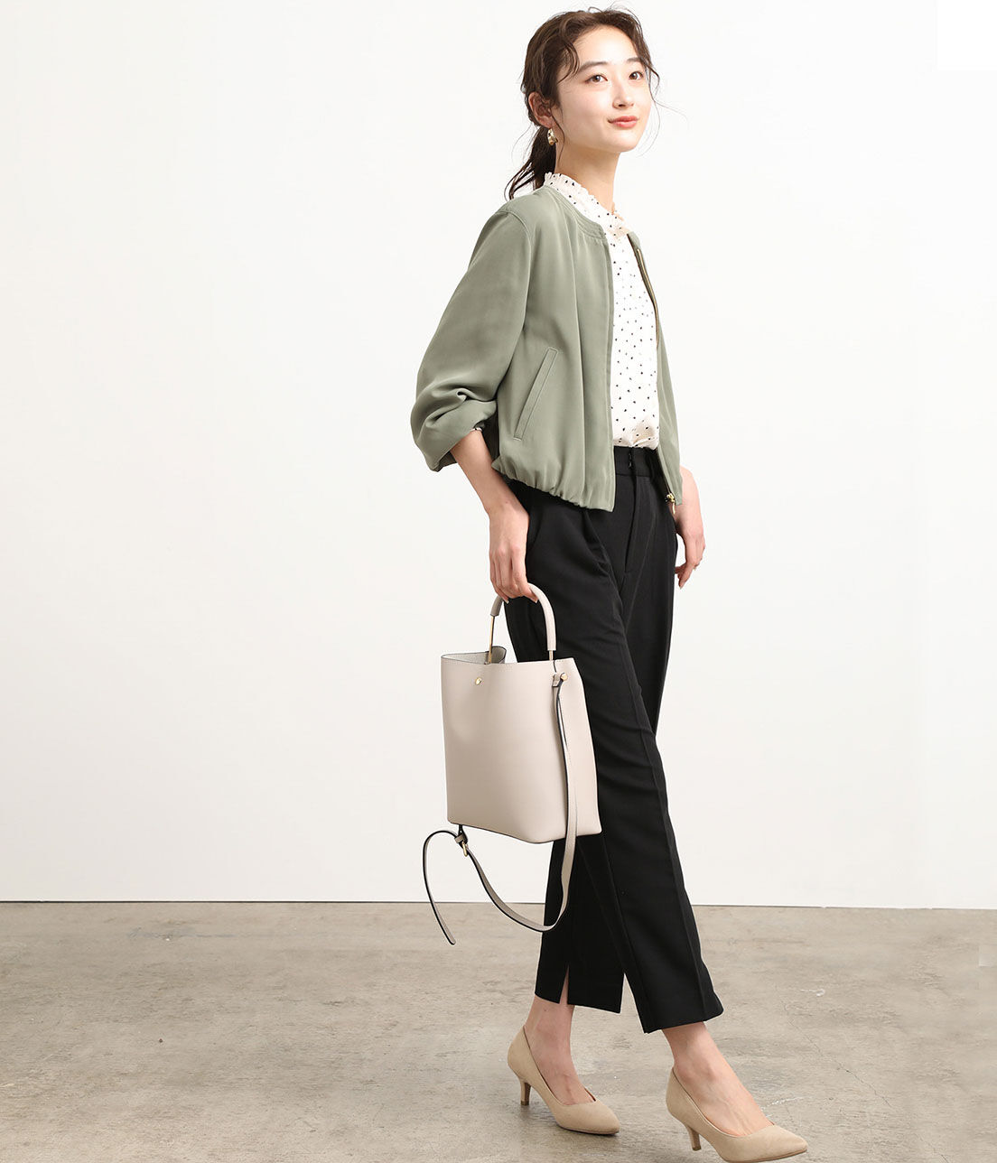 VIS「【UV CARE&COOL TOUCH】ノーカラージップブルゾン」|ブルゾン・スタジャン|