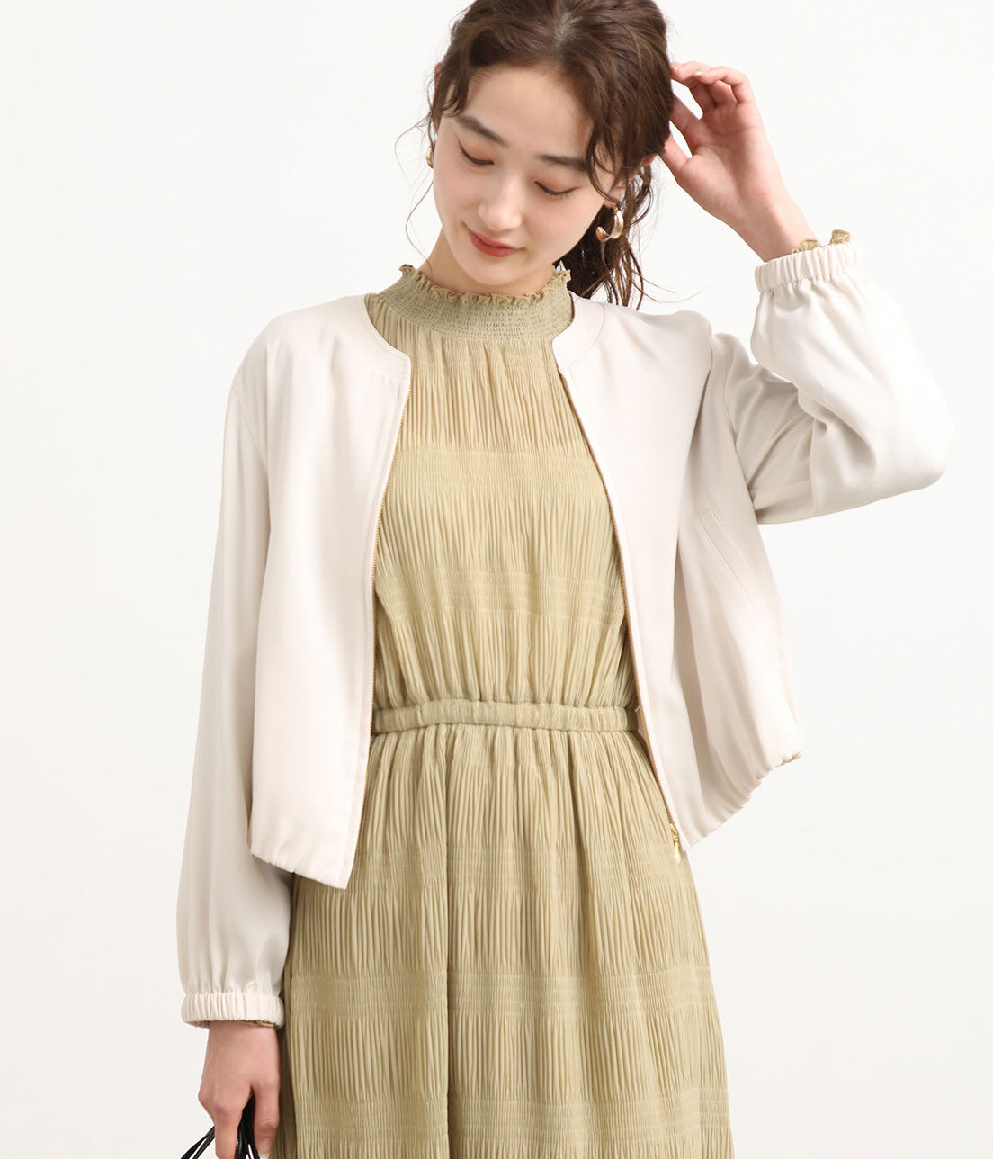 VIS「【UV CARE&COOL TOUCH】ノーカラージップブルゾン」|ブルゾン・スタジャン|