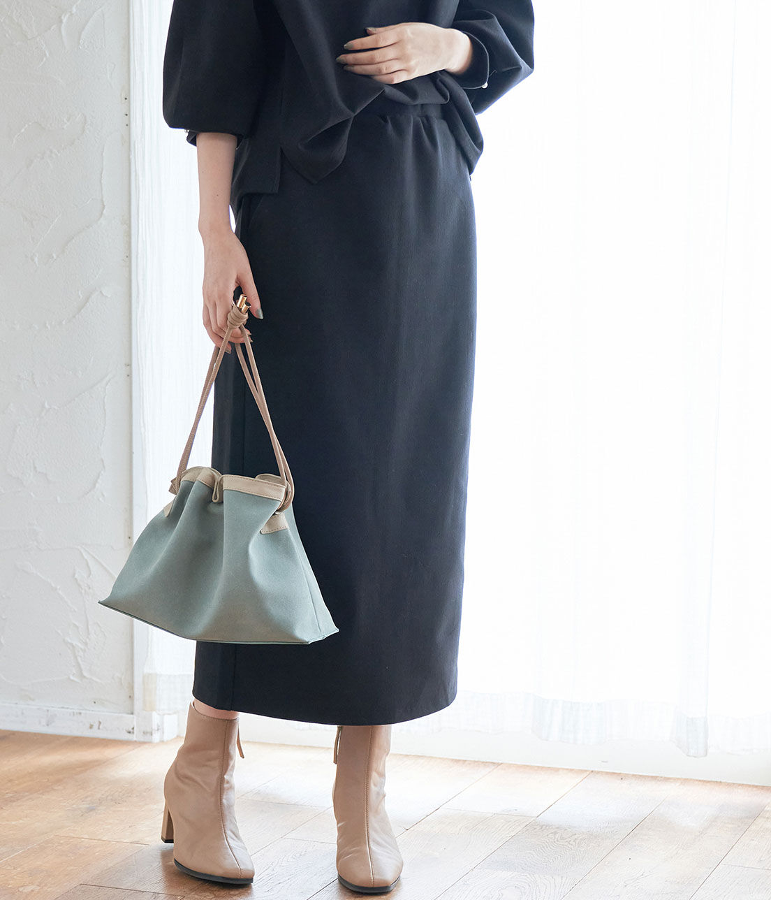 VIS「【WEB限定Lサイズ】【セットアップ対応】エコスエードポンチタイトスカート」|スカート|