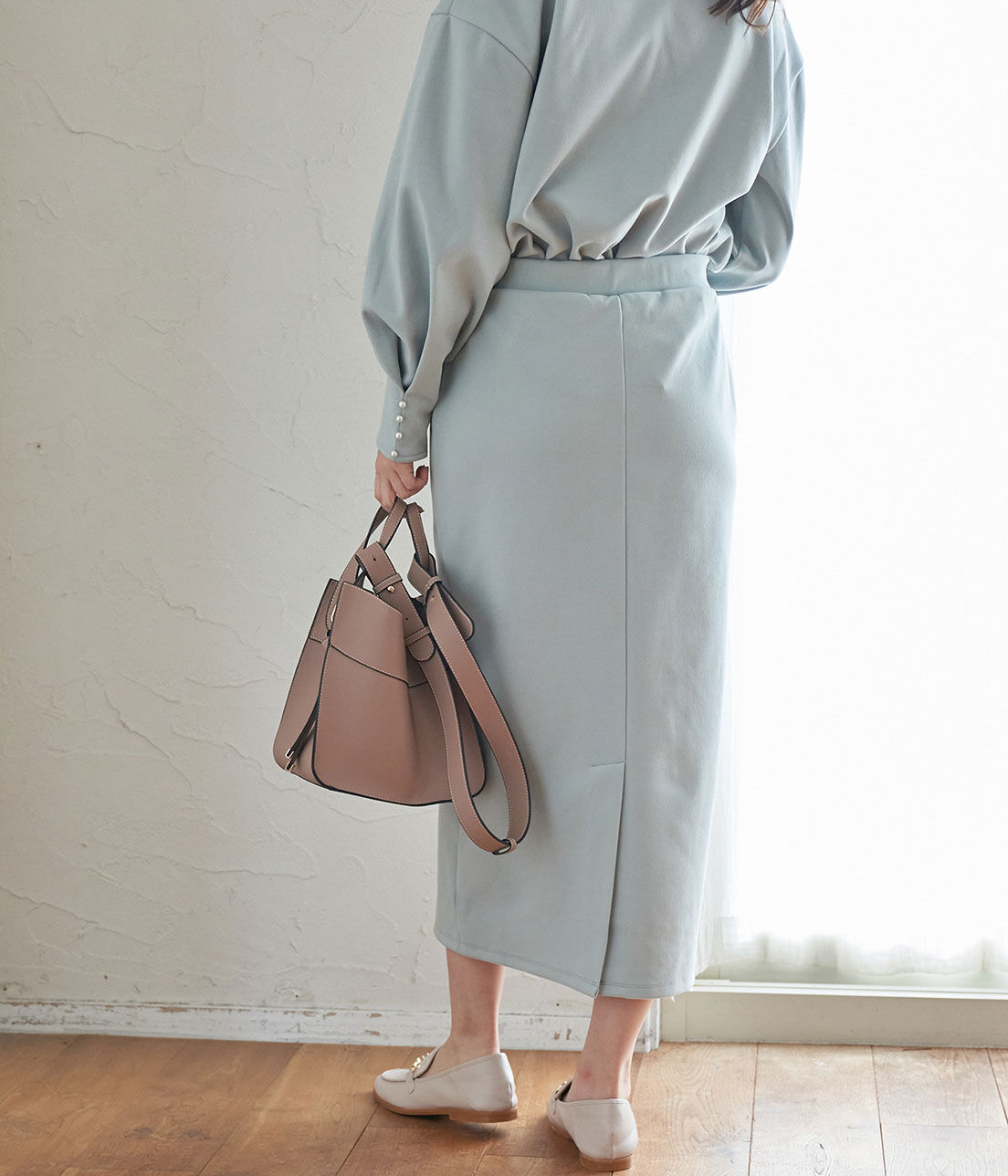 VIS「【WEB限定Lサイズ】【セットアップ対応】エコスエードポンチタイトスカート」|スカート|