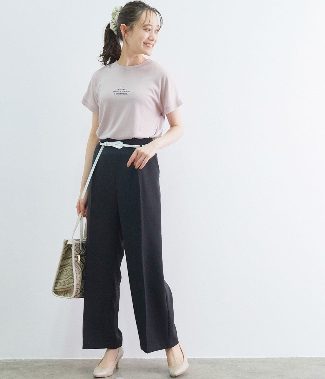 VIS「【WEB限定SSサイズ】バッククロスサスペンダーワイドパンツ」|スラックス|