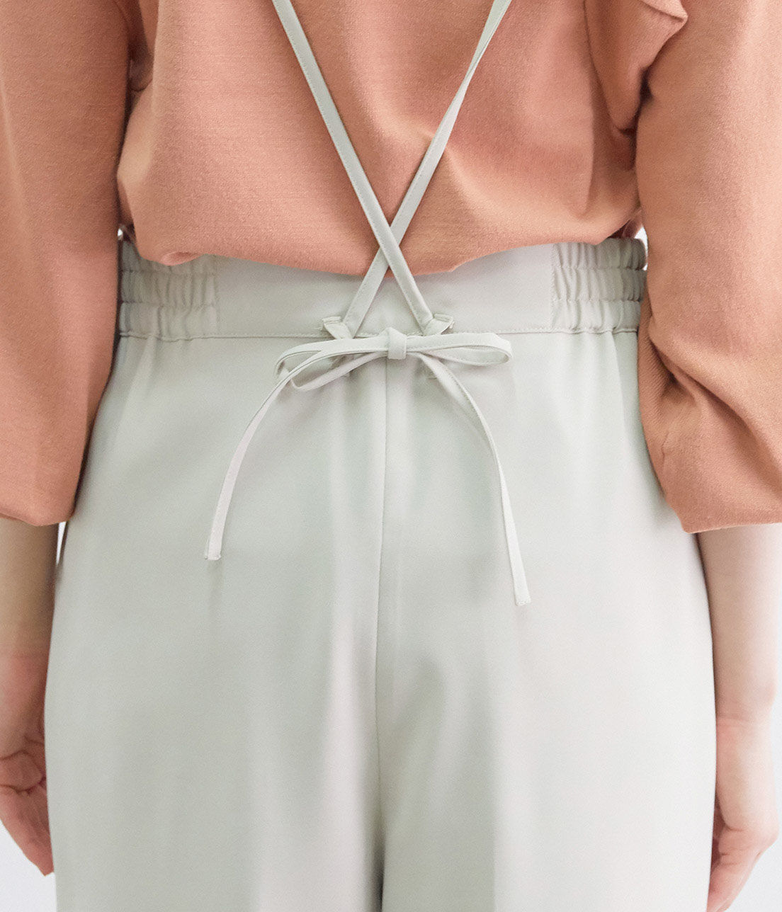 VIS「【WEB限定SSサイズ】バッククロスサスペンダーワイドパンツ」|スラックス|