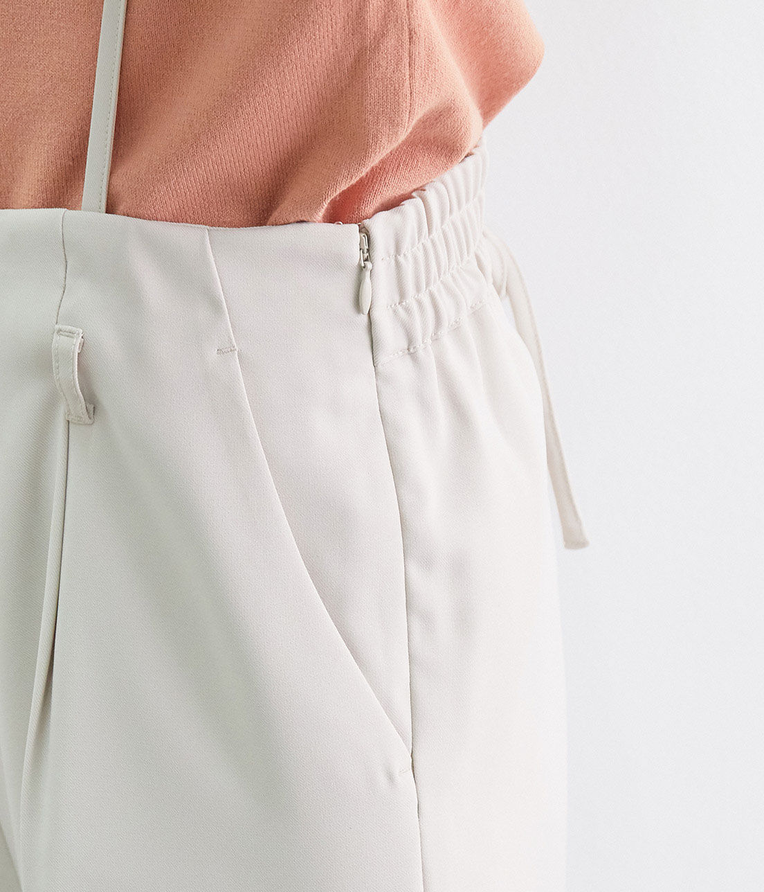 VIS「【WEB限定SSサイズ】バッククロスサスペンダーワイドパンツ」|スラックス|