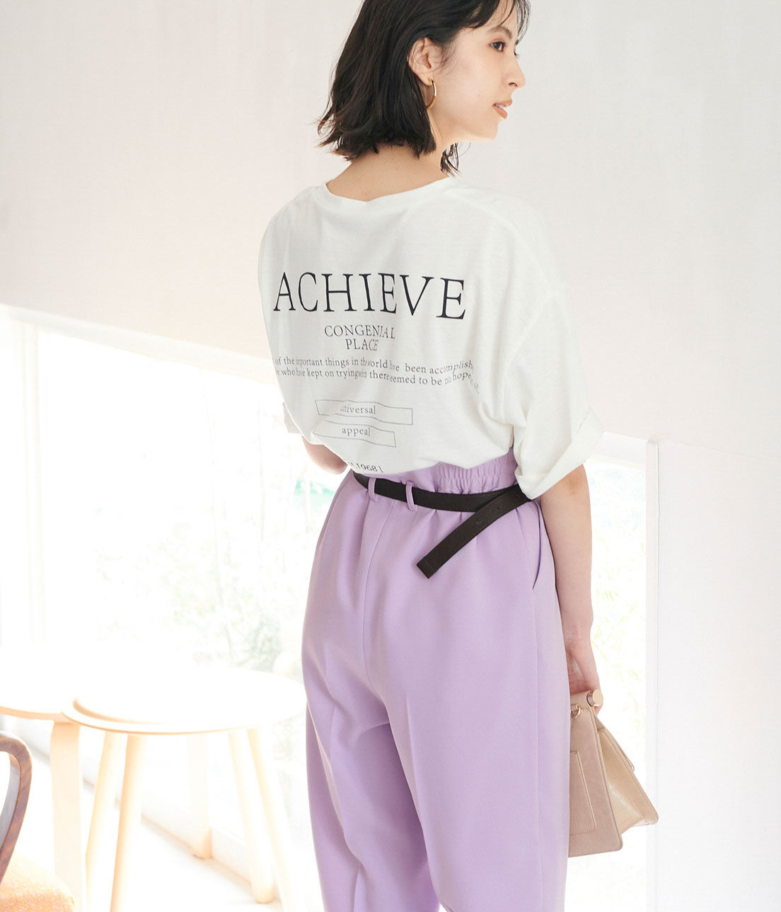 VIS「【WEB限定SSサイズ】バッククロスサスペンダーワイドパンツ」|スラックス|