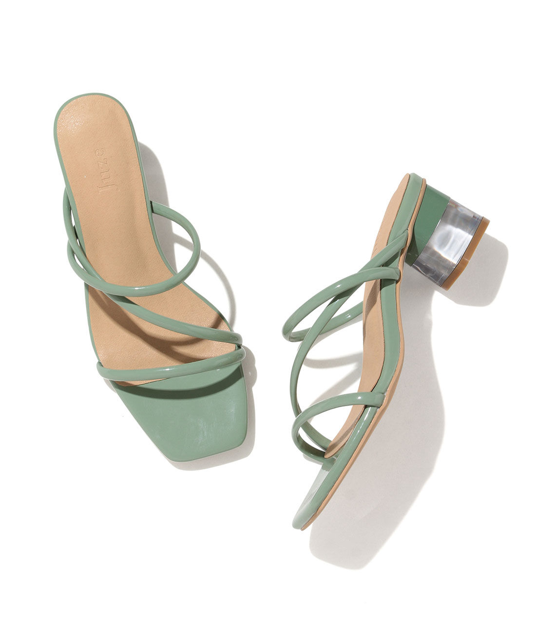 Juze「クリアヒールナローアシメサンダル」|サンダル|