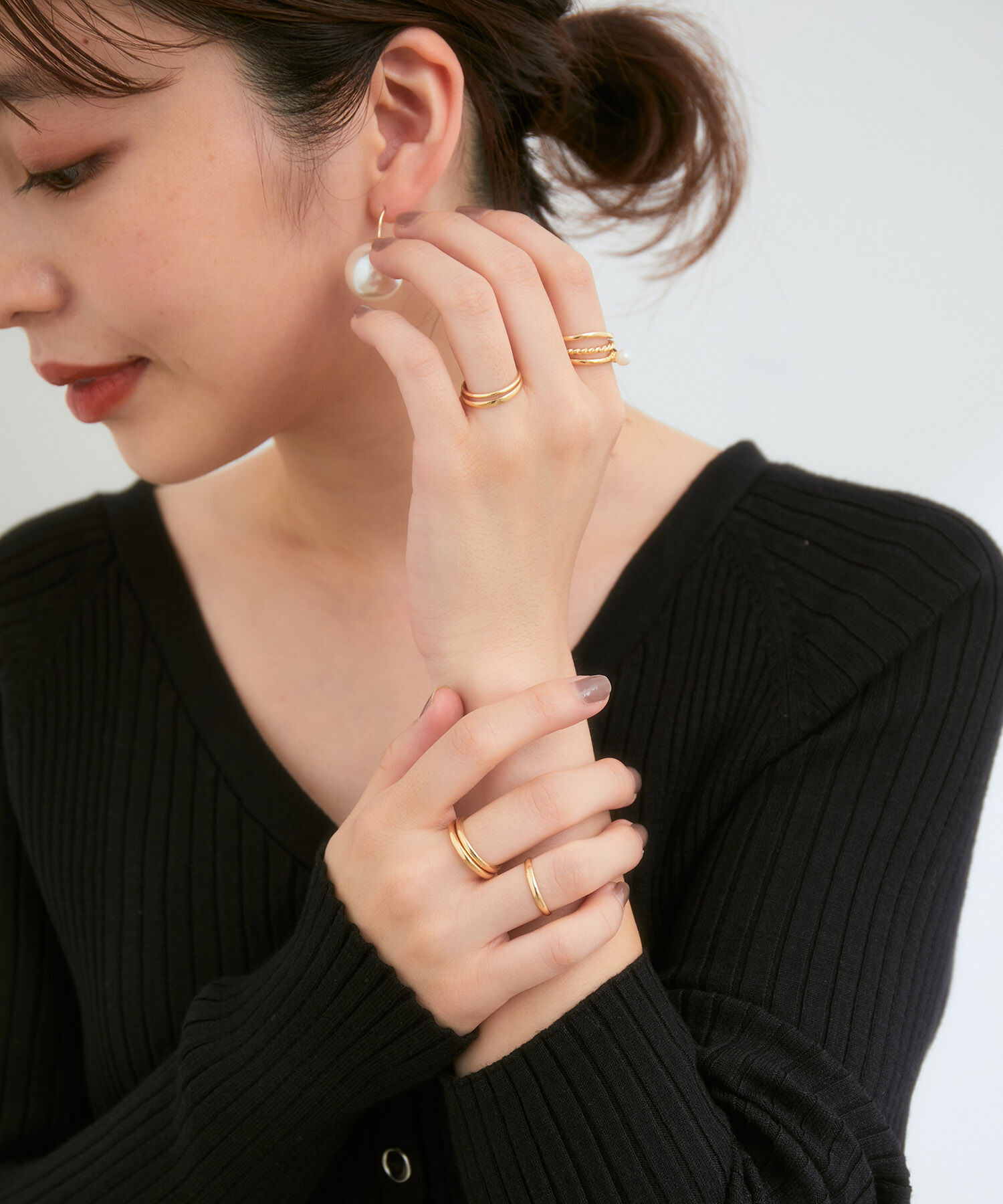 VIS「【SET】トレンドライクな手元に。シンプルメタルリングセット」|リング|