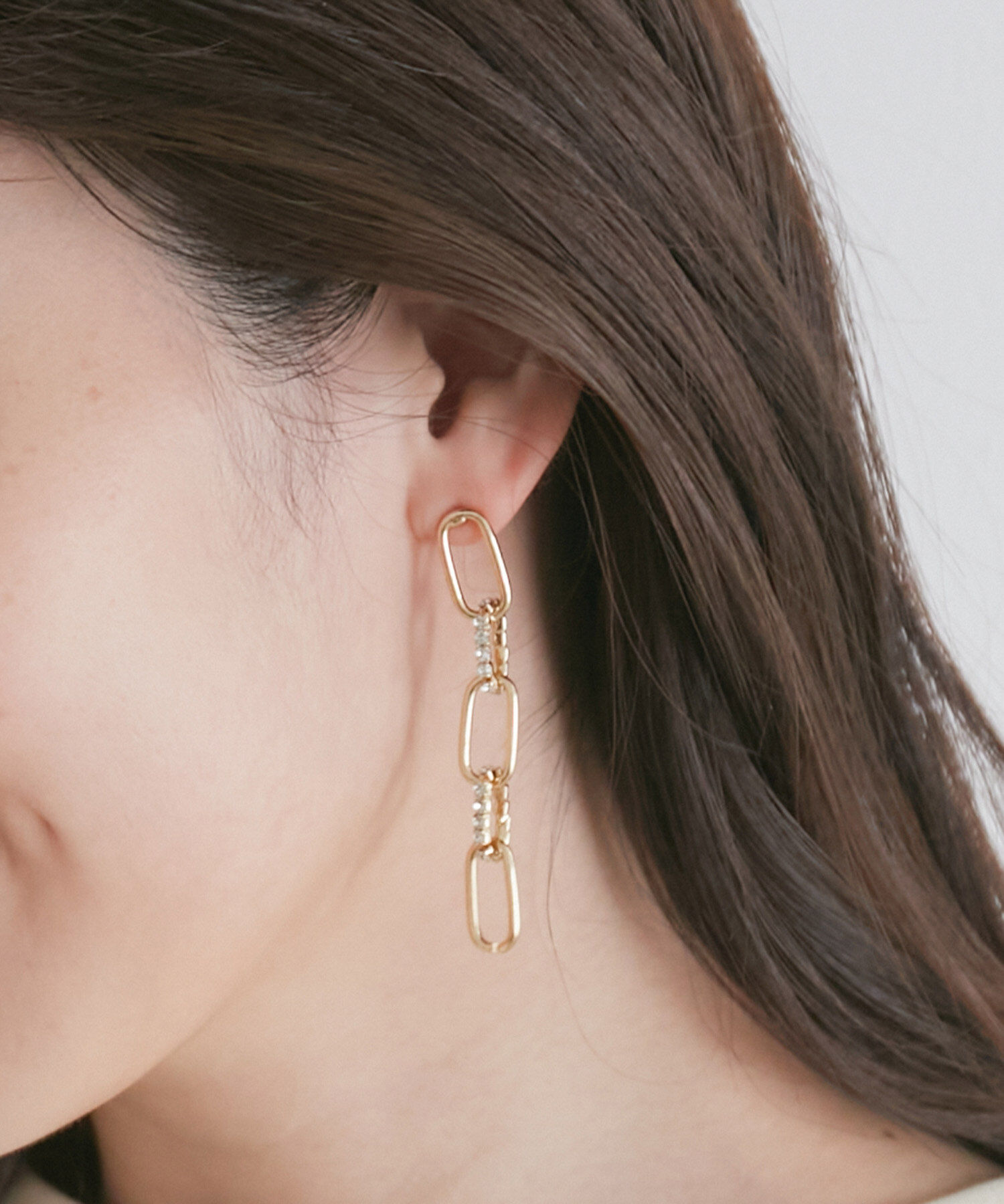 VIS「ビジューチェーンピアス」|ピアス|ゴールド(90)