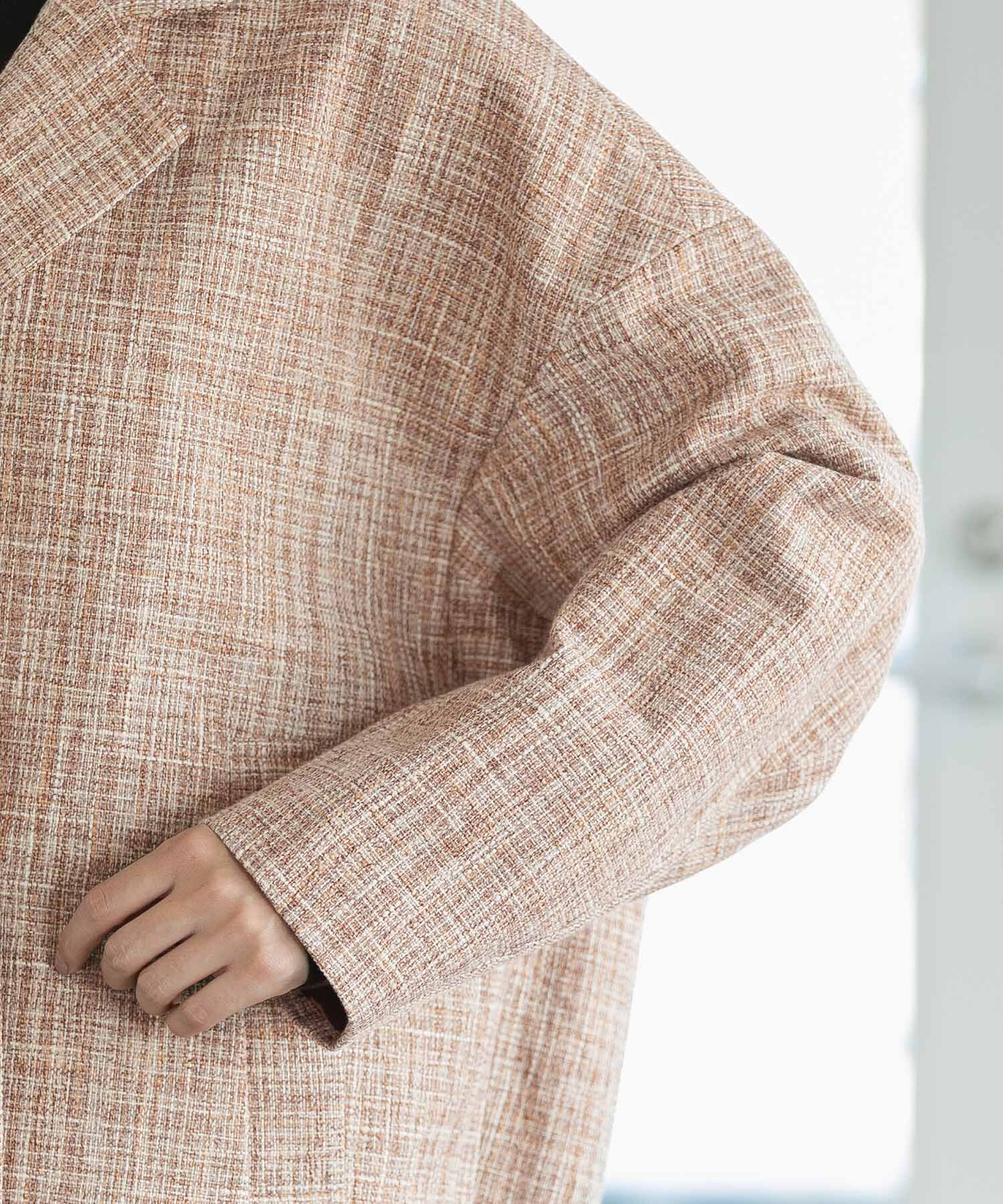 VIS「【セットアップ対応】カラーツイードゆるジャコット」|チェスターコート|