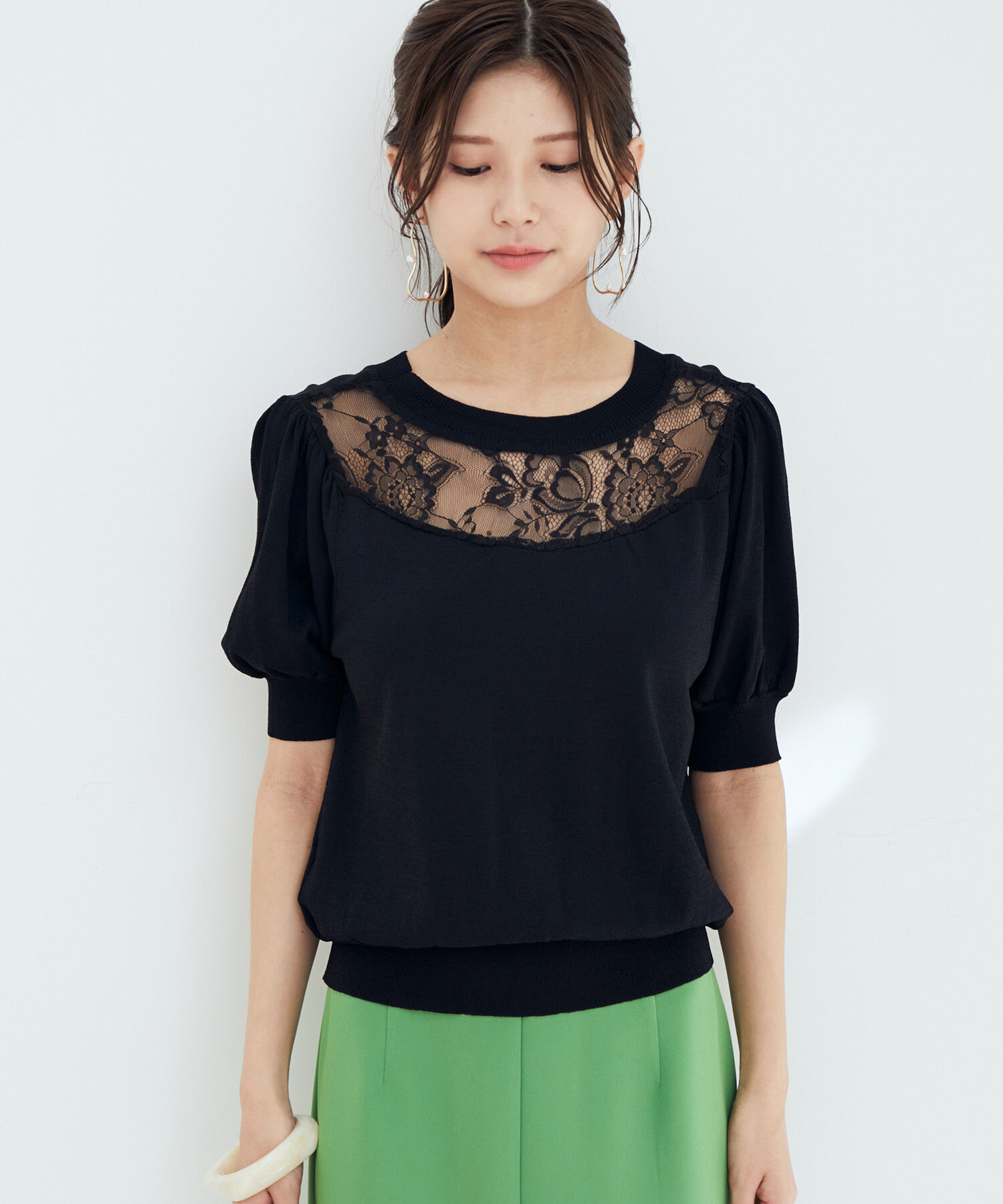 vis-a-vis「【WEB限定】前後2WAYレースコンビニット」|ニット・セーター|