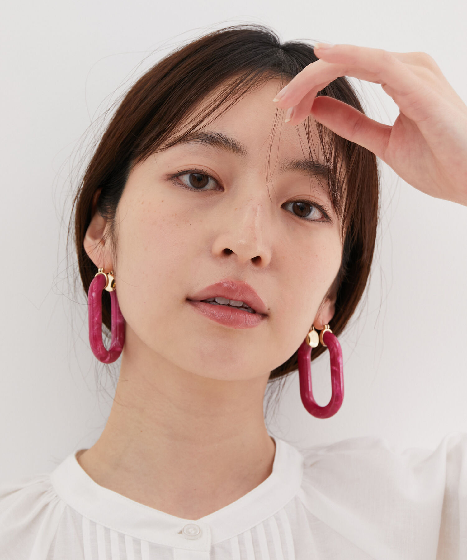 VIS「マーブルアクリルオーバルフープピアス」|ピアス|