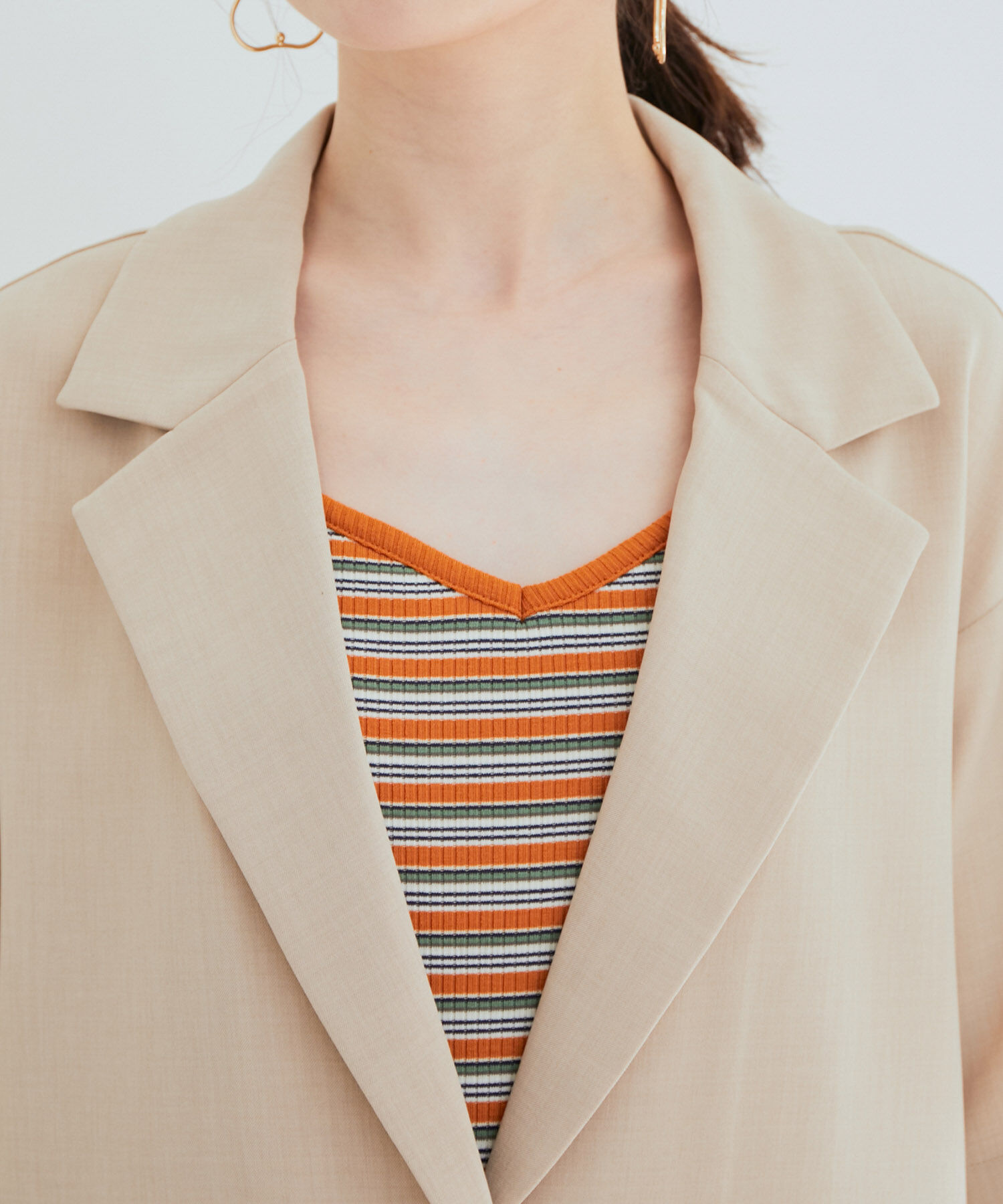 vis-a-vis「【WEB限定】【SET】リネンライク半袖金ボタンジャケット＆ハーフパンツセット【洗濯機可】」|スラックス|