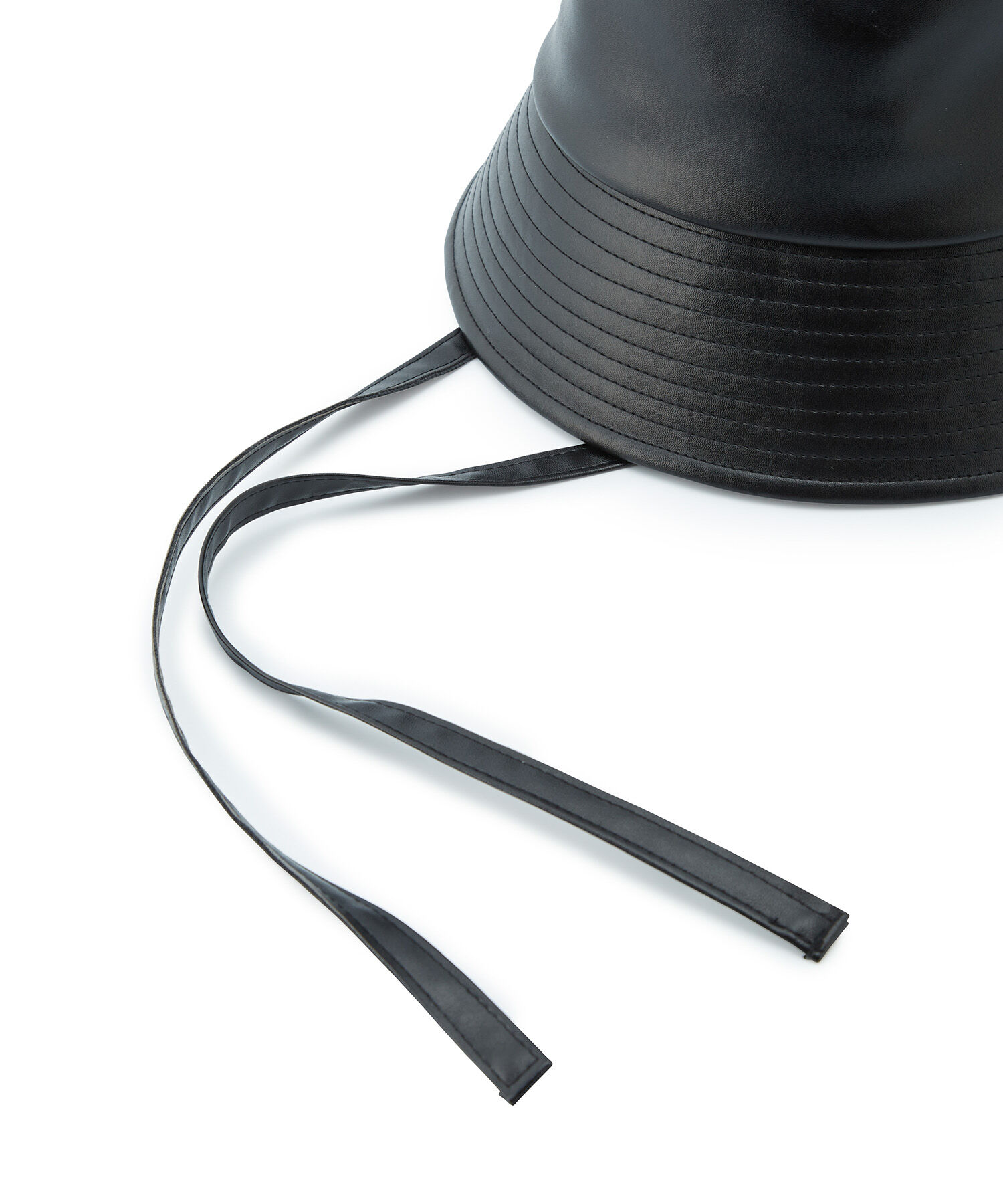 VIS「リボン付きフェイクレザーバケットハット」|ハット|